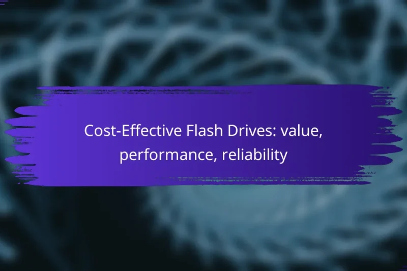 Cost-Effective Flash Drives: value, performance, reliability