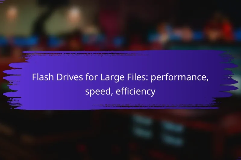 Flash Drives for Large Files: performance, speed, efficiency