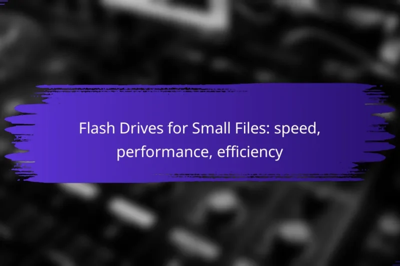 Flash Drives for Small Files: speed, performance, efficiency