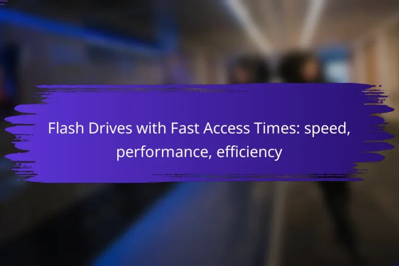 Flash Drives with Fast Access Times: speed, performance, efficiency