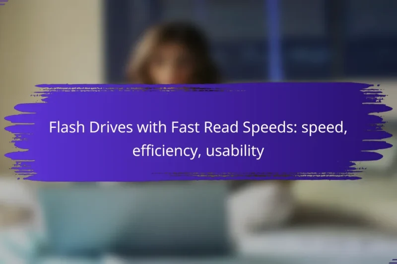 Flash Drives with Fast Read Speeds: speed, efficiency, usability