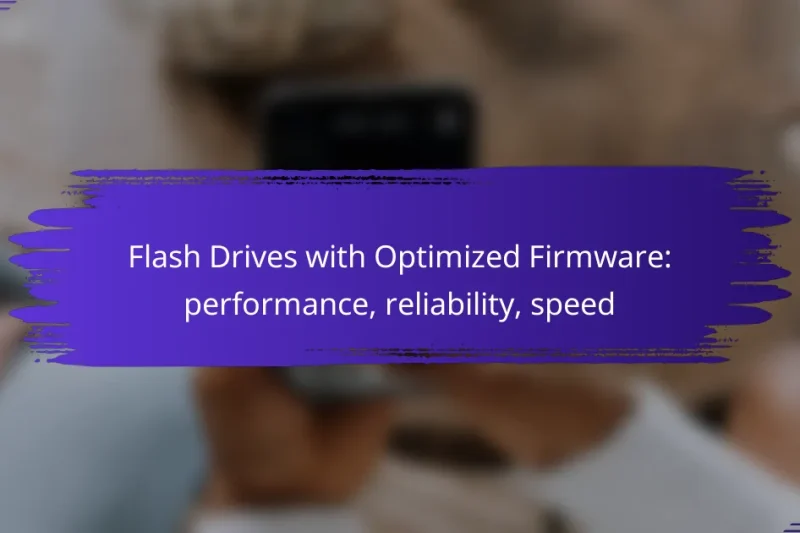 Flash Drives with Optimized Firmware: performance, reliability, speed