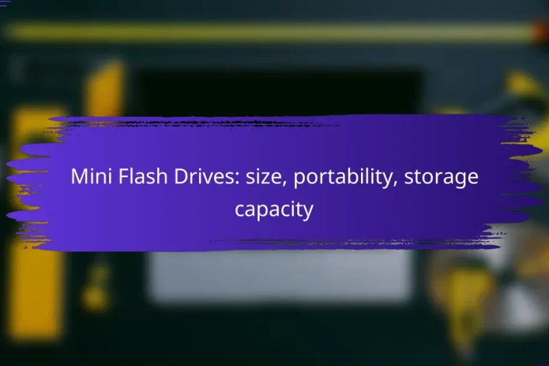 Mini Flash Drives: size, portability, storage capacity
