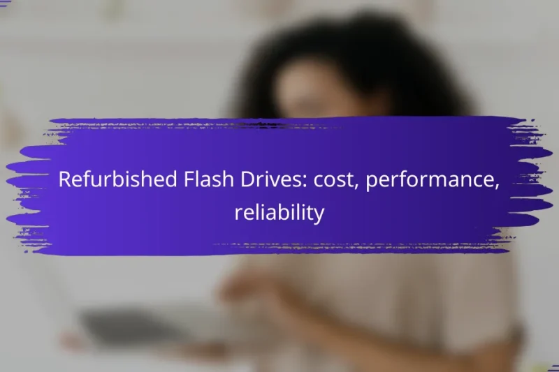 Refurbished Flash Drives: cost, performance, reliability