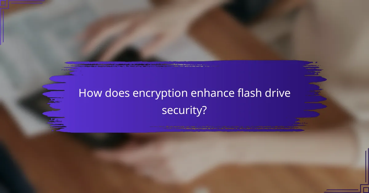 How does encryption enhance flash drive security?