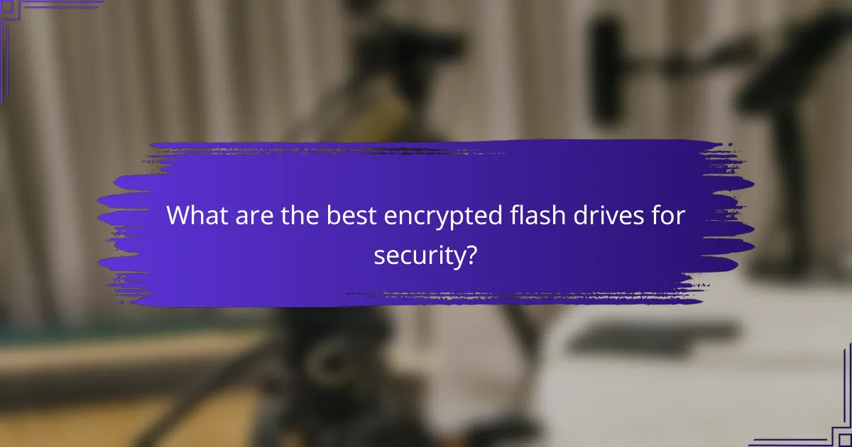 What are the best encrypted flash drives for security?