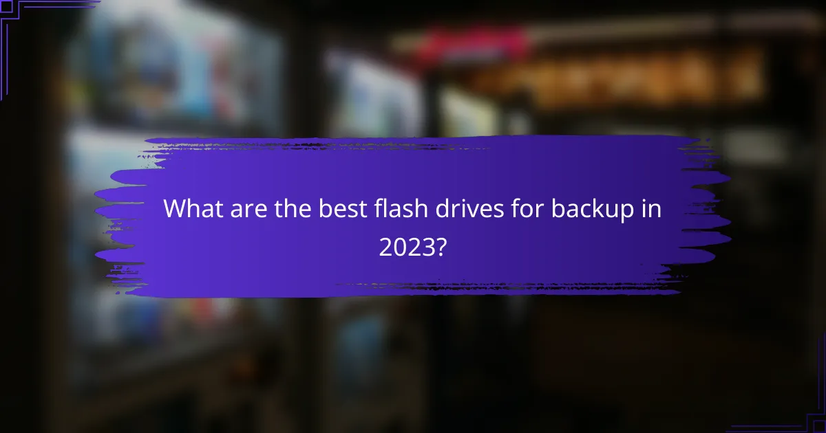 What are the best flash drives for backup in 2023?