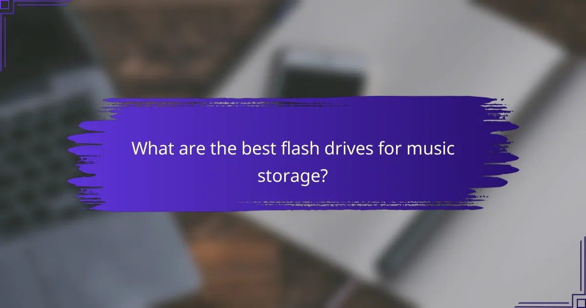 What are the best flash drives for music storage?