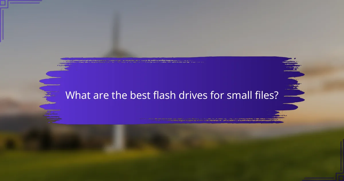 What are the best flash drives for small files?