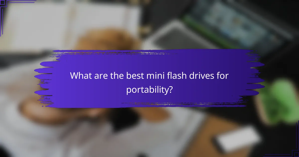 What are the best mini flash drives for portability?