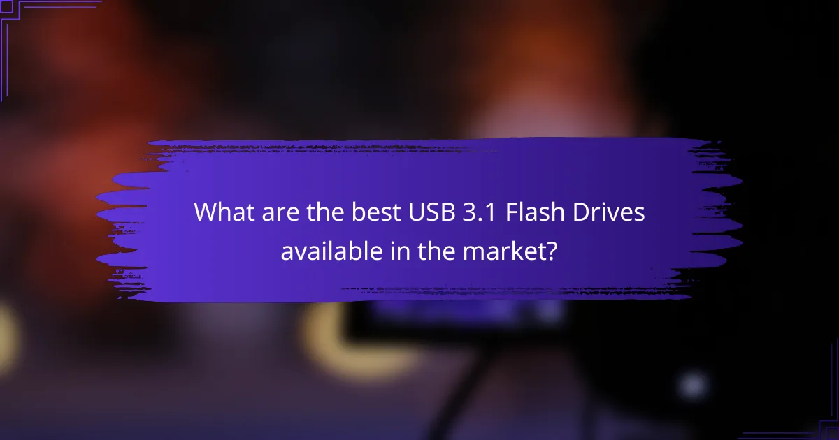 What are the best USB 3.1 Flash Drives available in the market?