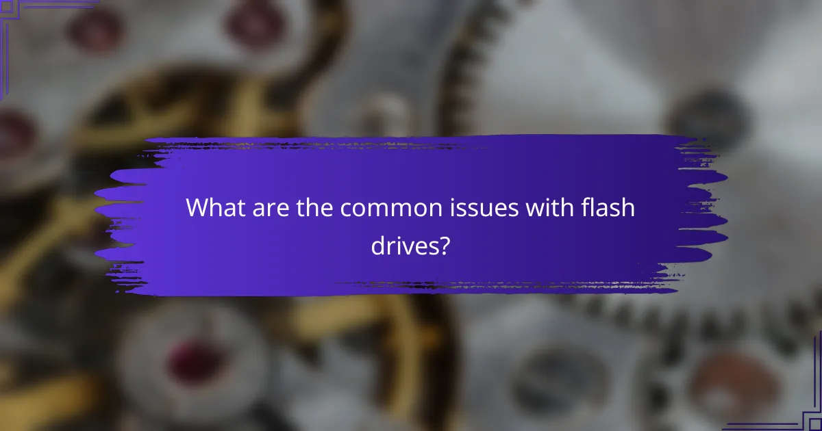 What are the common issues with flash drives?