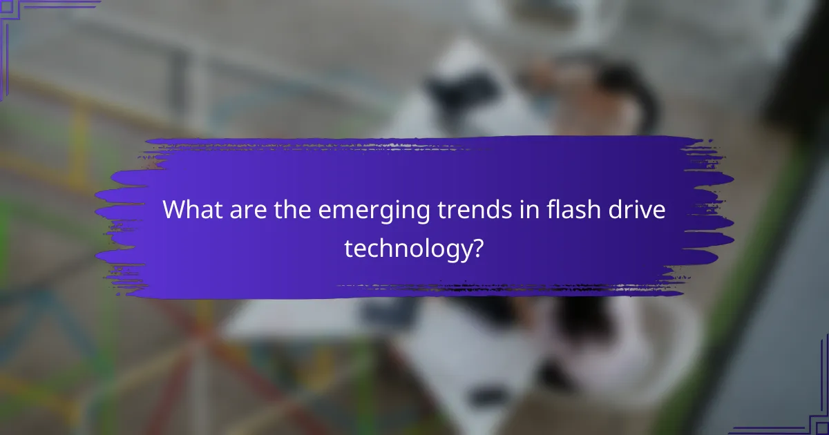 What are the emerging trends in flash drive technology?