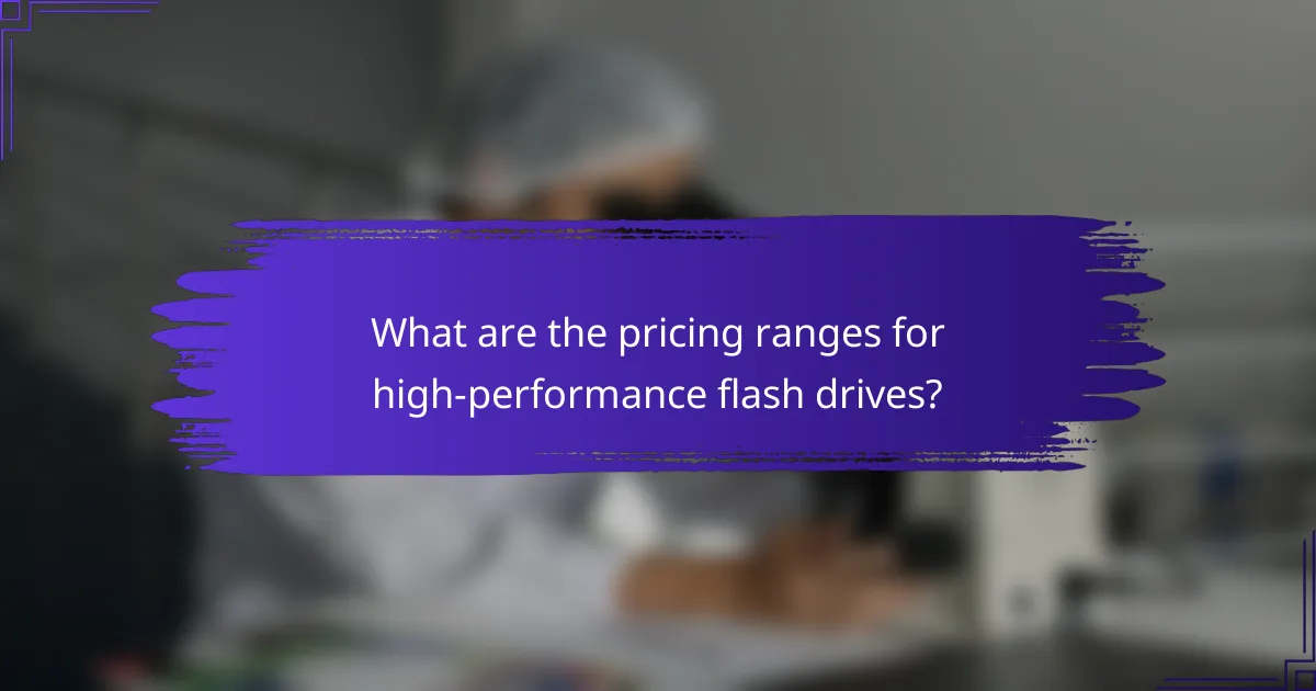 What are the pricing ranges for high-performance flash drives?