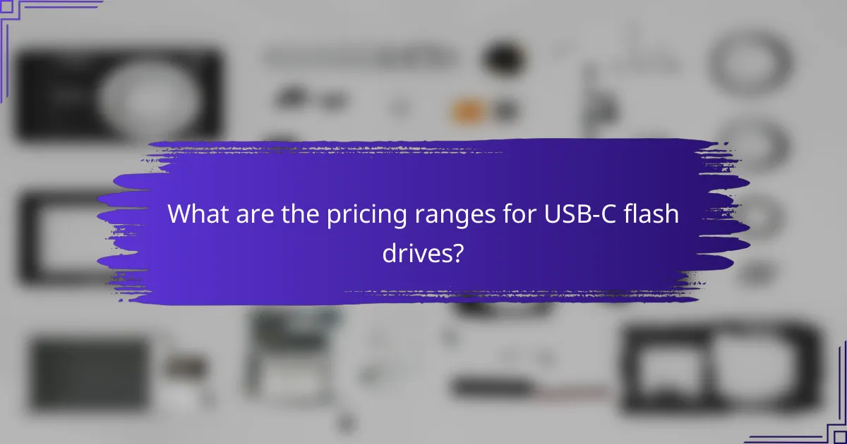 What are the pricing ranges for USB-C flash drives?