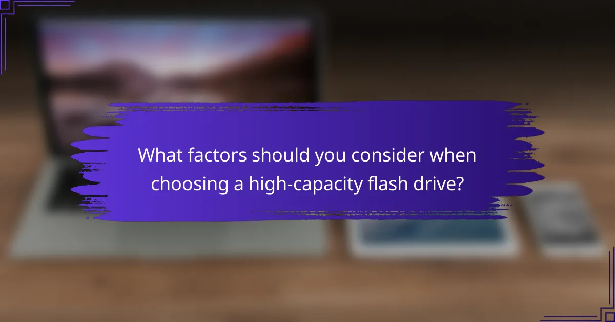 What factors should you consider when choosing a high-capacity flash drive?