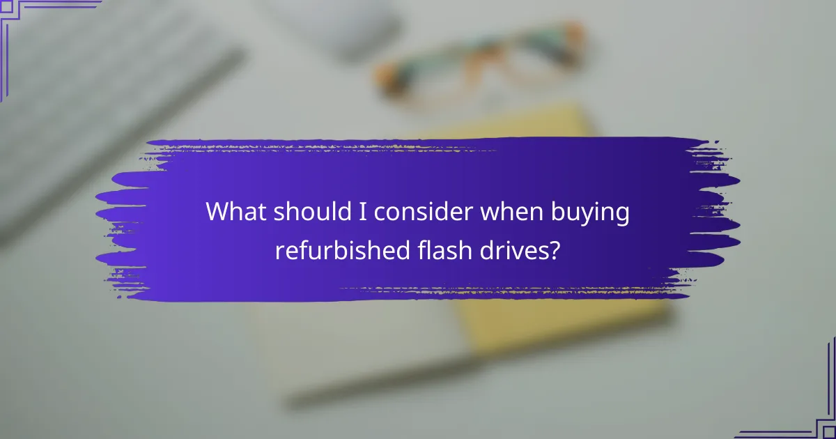 What should I consider when buying refurbished flash drives?
